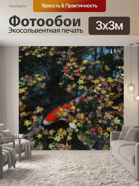 Фотообои карп под листом