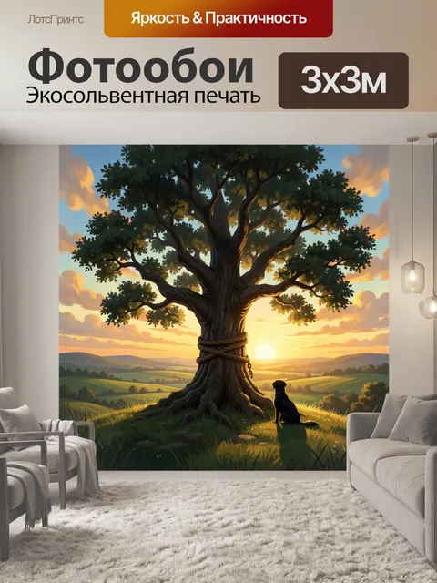 Фотообои Огромное дерево на закате