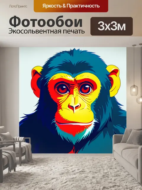 Фотообои обезьяна минимализм