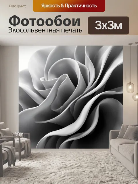 Фотообои Абстрактные лепестки белой розы