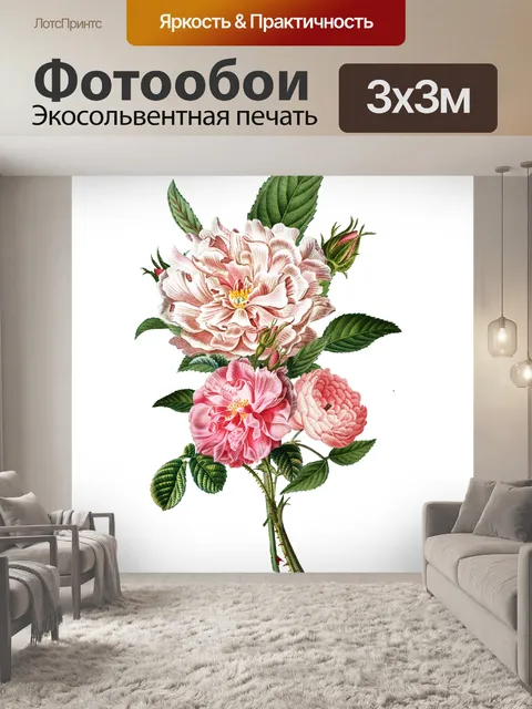 Фотообои Винтаж Клипарт Розы Цветы