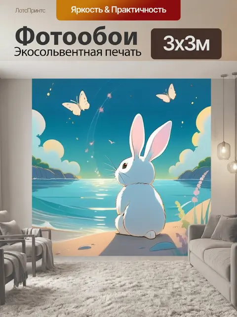 Фотообои кролик на море
