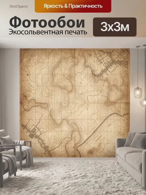 Фотообои Старинная карта местности
