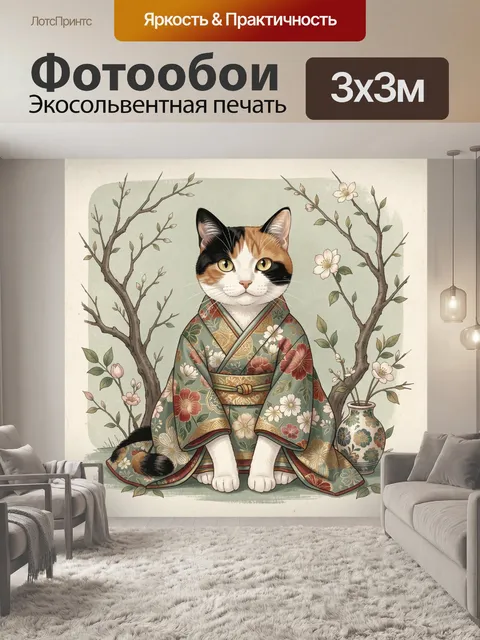 Фотообои Калико в японском кимоно