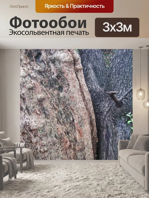 Фотообои различные текстуры на двух деревьях