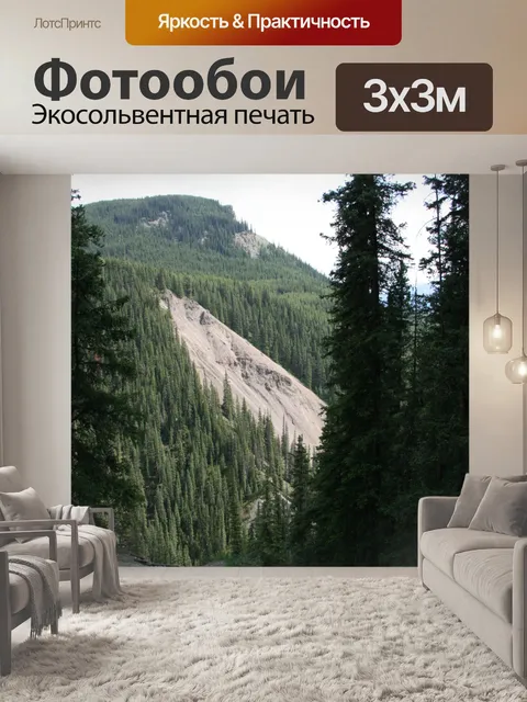 Фотообои Горный Слайд деревья Лавина