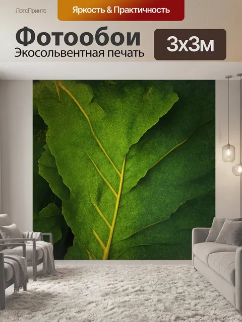 Фотообои листья фикуса с текстурой