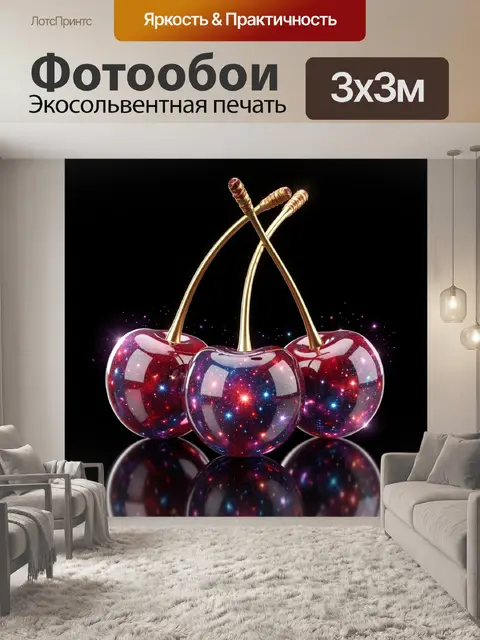 Фотообои Три космические вишни