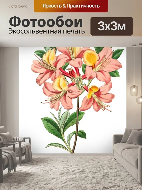 Фотообои Винтажные иллюстрации искусства цветы