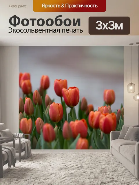 Фотообои Красные цветы