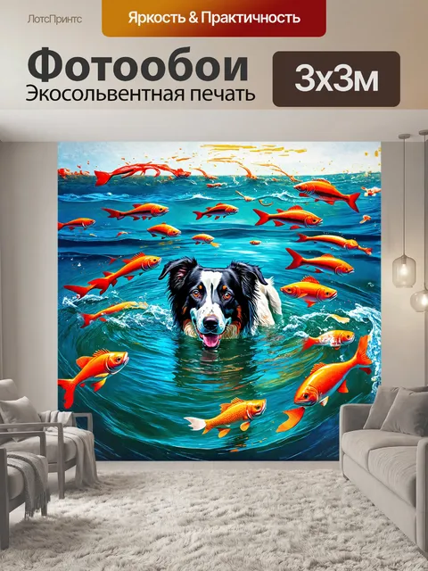Фотообои сюрреалистическое изображение бордер колли