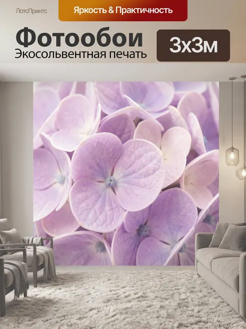 Фотообои Нежные лепестки гортензии макро