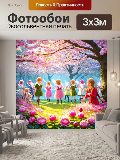 Фотообои пионы в стиле фэнтези