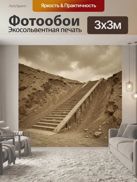 Фотообои Лестница в пустынном ущелье