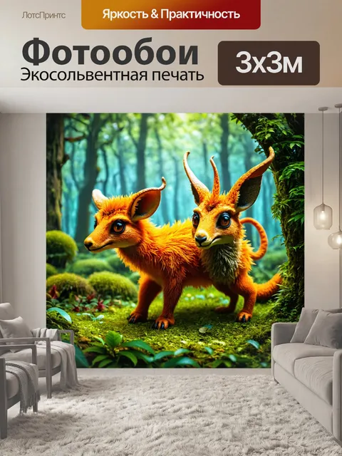 Фотообои сказочный лес с волшебными существами