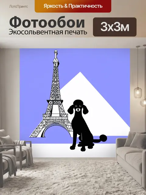 Фотообои пудель в стиле минимализма