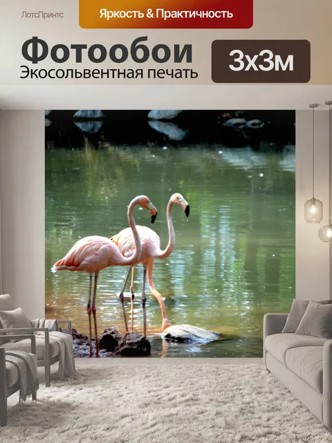 Фотообои Розовый фламинго (а)