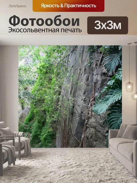 Фотообои Отвесной скалы и густой растительности