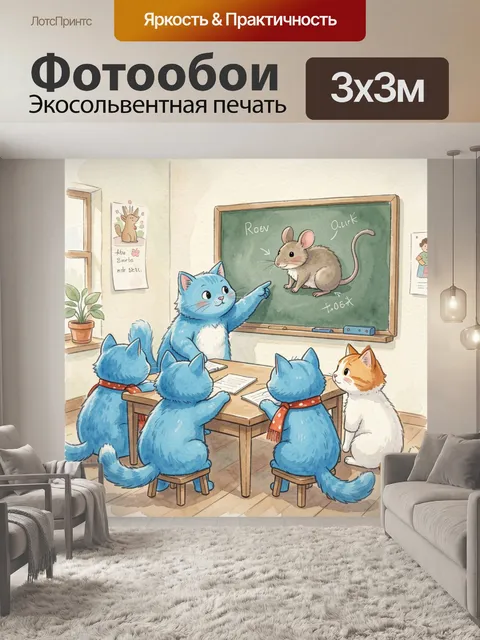 Фотообои Кошки у доски с мышью