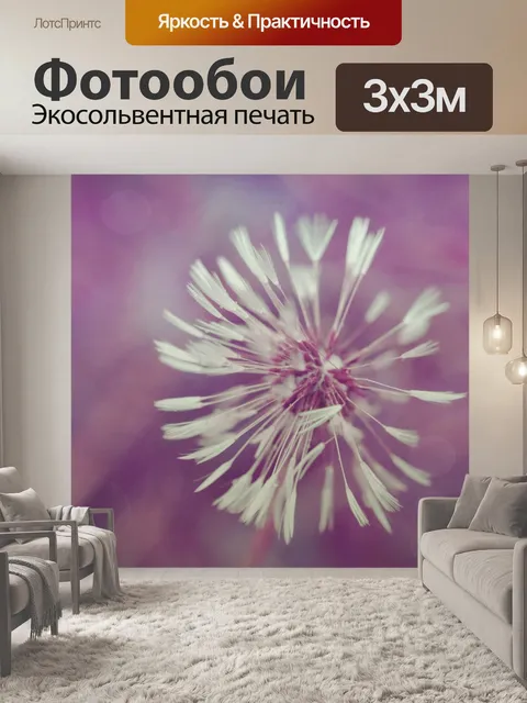 Фотообои Цветут цветы одуванчик ретро