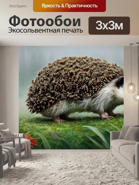 Фотообои с ежиком в тумане