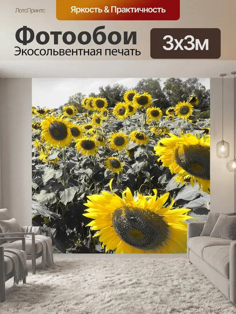 Фотообои Подсолнечное поле
