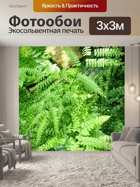 Фотообои Зеленые листья растения папоротника