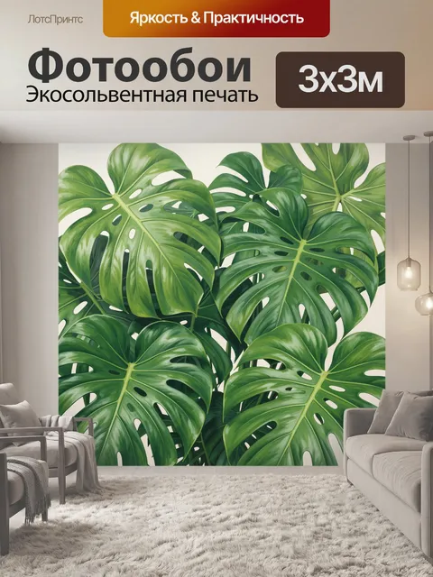 Фотообои Тропические листья монстеры