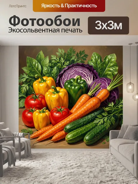 Фотообои Яркий натюрморт со свежими овощами