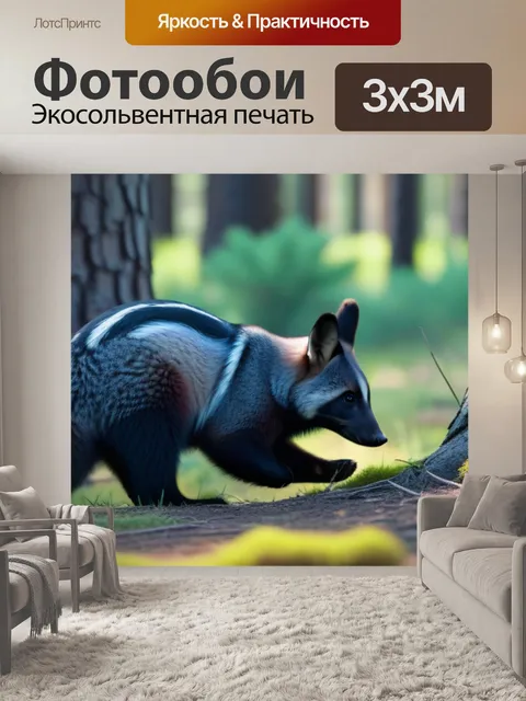 Фотообои лесные животные в сосновом бору