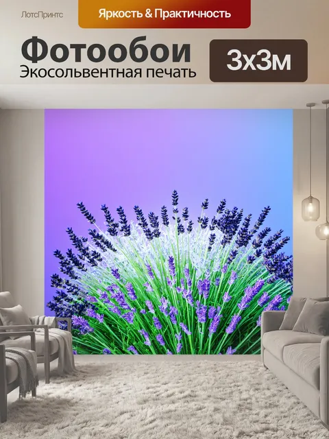 Фотообои градиент лавандового к белому
