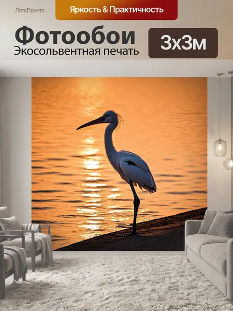 Фотообои фотоаист на закате, стоящий на берегу