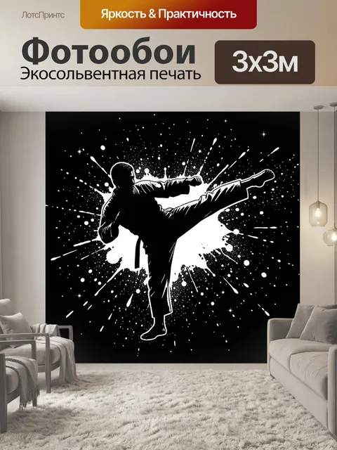 Фотообои Боевой силуэт с высоким ударом