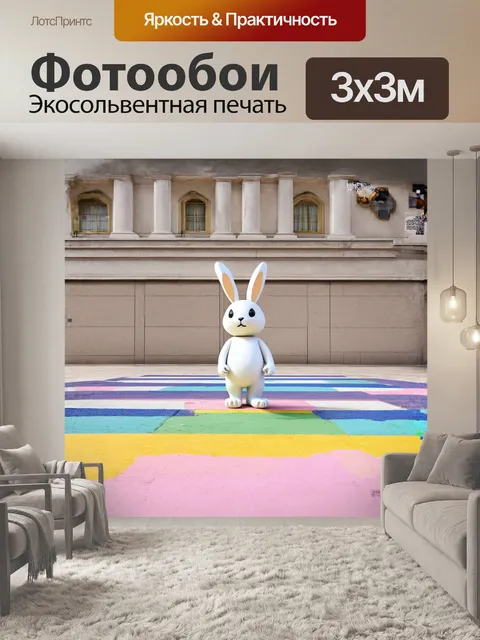 Фотообои стиль минимализма в изображении пасхального зайца
