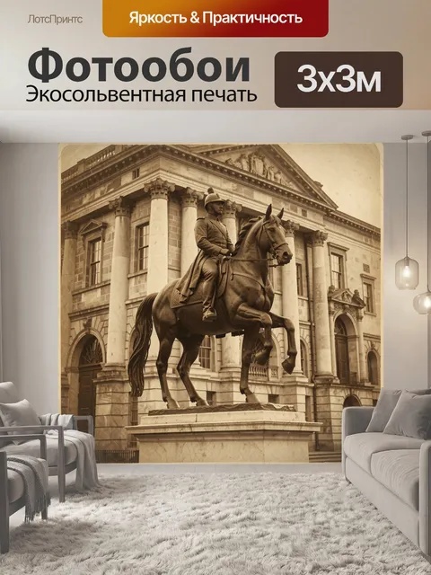 Фотообои Всадник у классического фасада