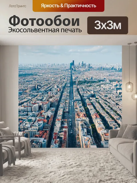 Фотообои панорама города с высоты птичьего полета