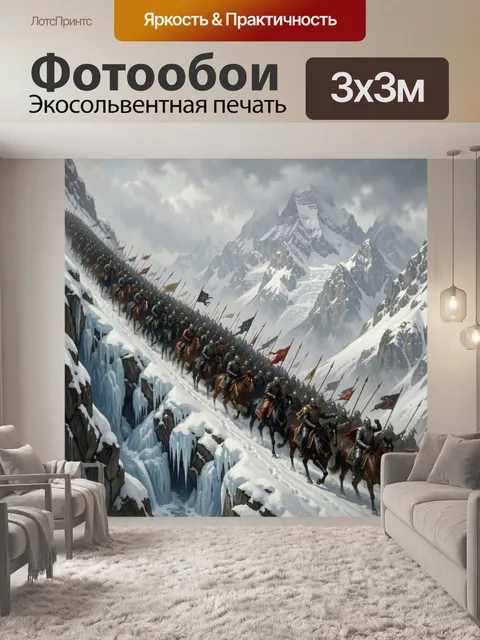 Фотообои Средневековое войско в снежных горах