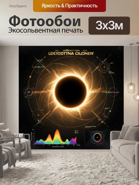 Фотообои Черный диск с огненной короной
