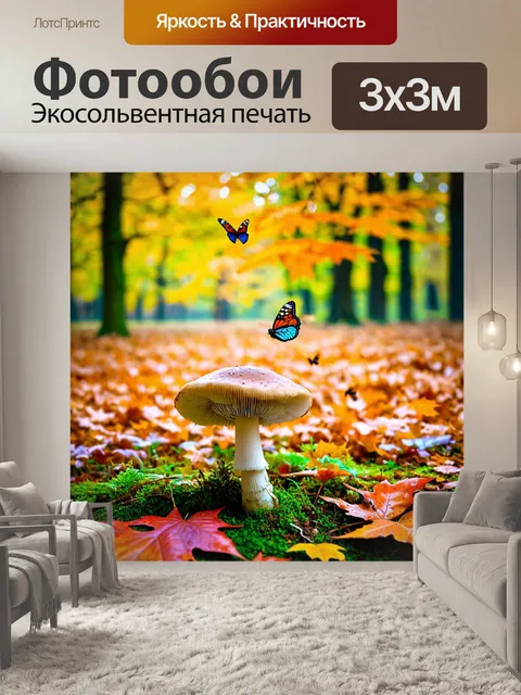 Фотообои грибы дождевик в парке