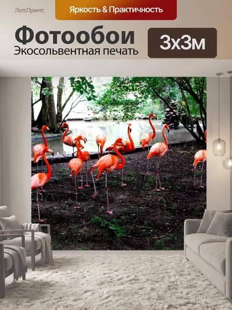 Фотообои фламинго