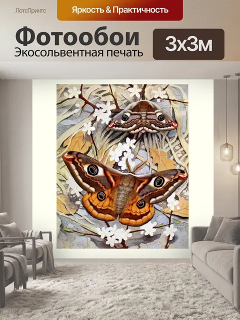Фотообои Мотылек бабочка винтажное искусство