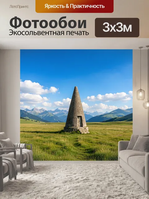 Фотообои Каменная стела в альпийской долине