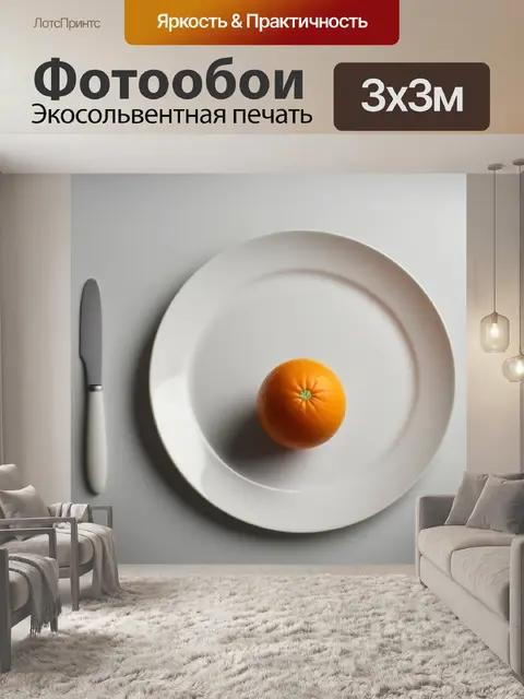 Фотообои на тарелке