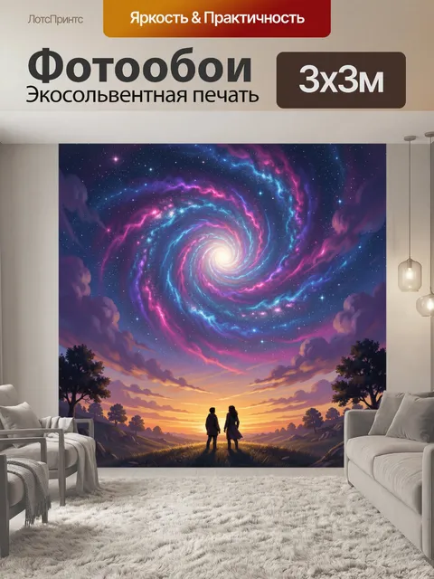 Фотообои Космическая спираль над полем