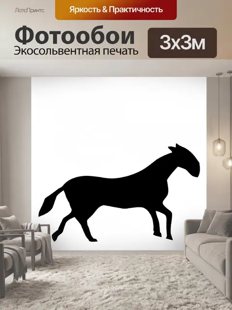 Фотообои Черная лошадь