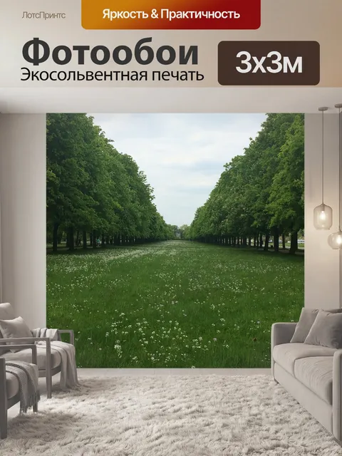 Фотообои Обсаженном деревьями проспекте