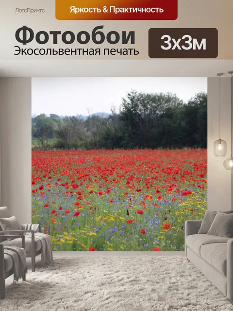Фотообои Маковое поле
