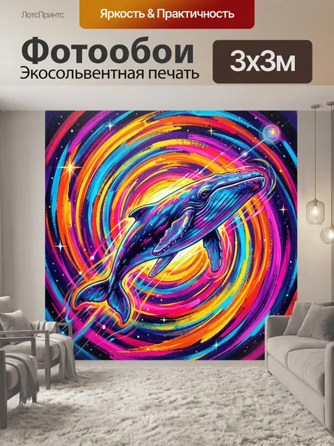 Фотообои Кит в космическом вихре