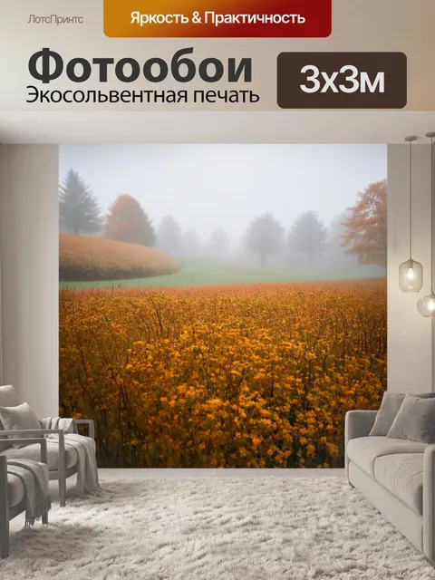 Фотообои поле осенних туманов, где захватывающее мгновение находится в каждом покружении