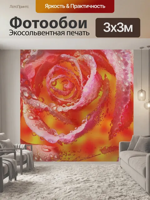 Фотообои Искусство мокрой розы
